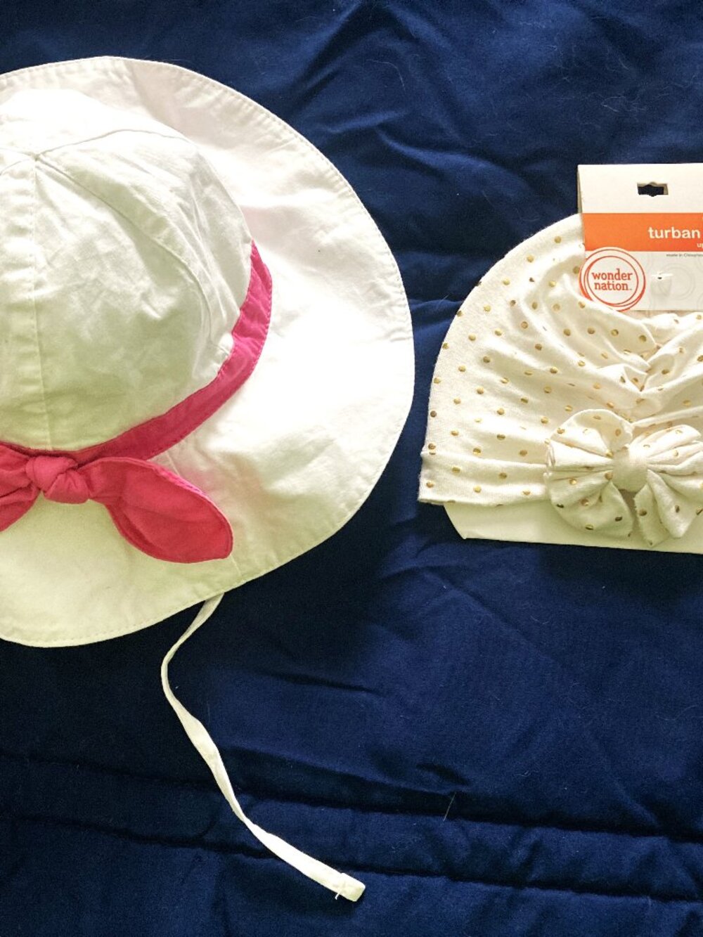 New Wonder nation Turban and A white pink Bonnet  for Baby